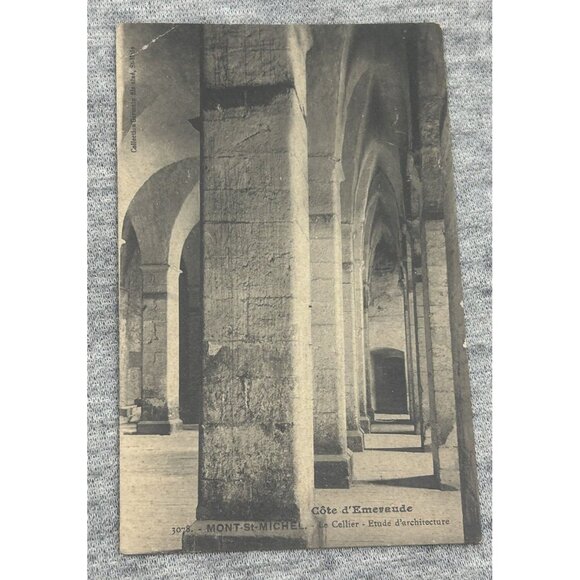 Mont St Michel Emerald Coast Old Postcard Mont Saint Michel The Abbey Cellar - Picture 1 of 7